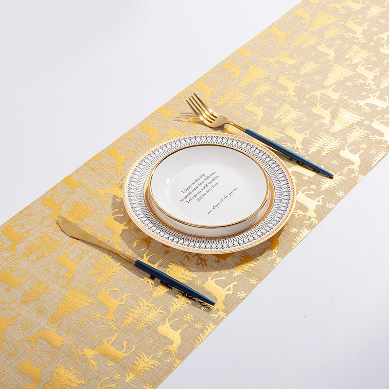 Holiday Elk Snowman Table Runner