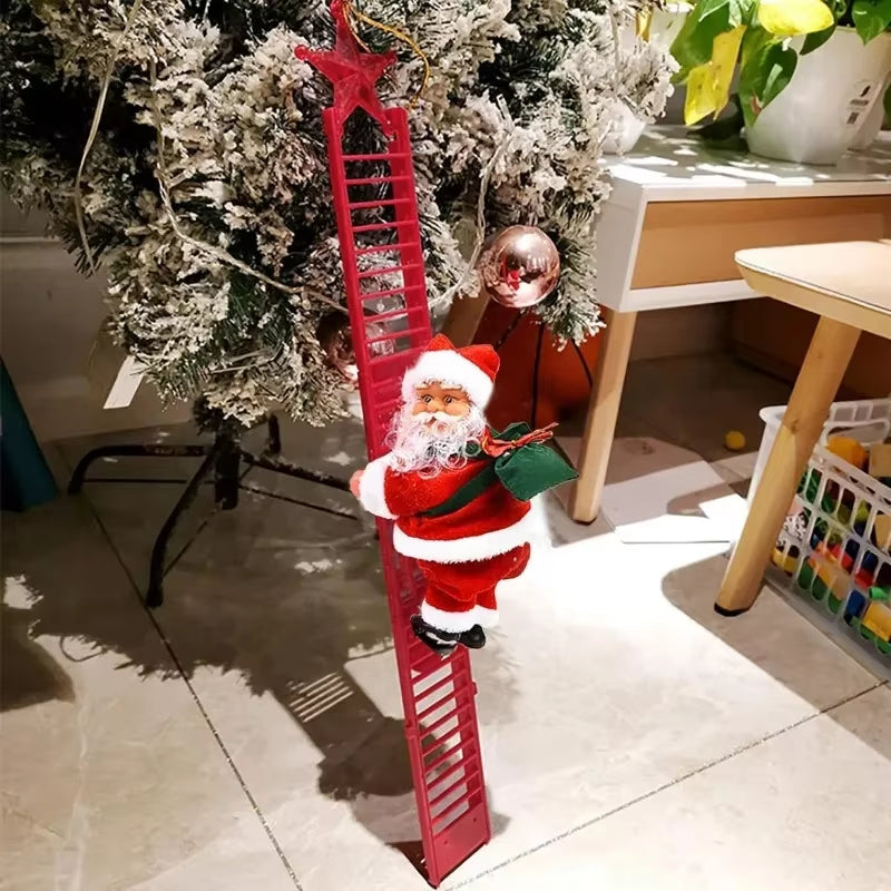 Delightful Electric Climbing Santa Claus Ornament – Perfect Holiday Decoration for Kids and Festive Displays