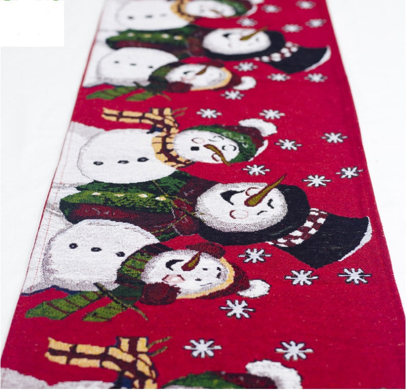 Holiday Elk Snowman Table Runner