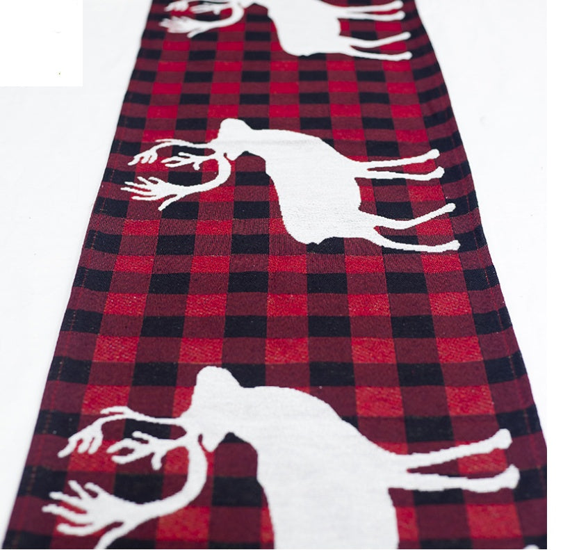 Holiday Elk Snowman Table Runner