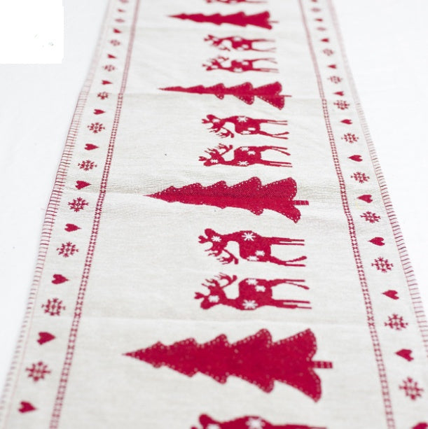 Holiday Elk Snowman Table Runner