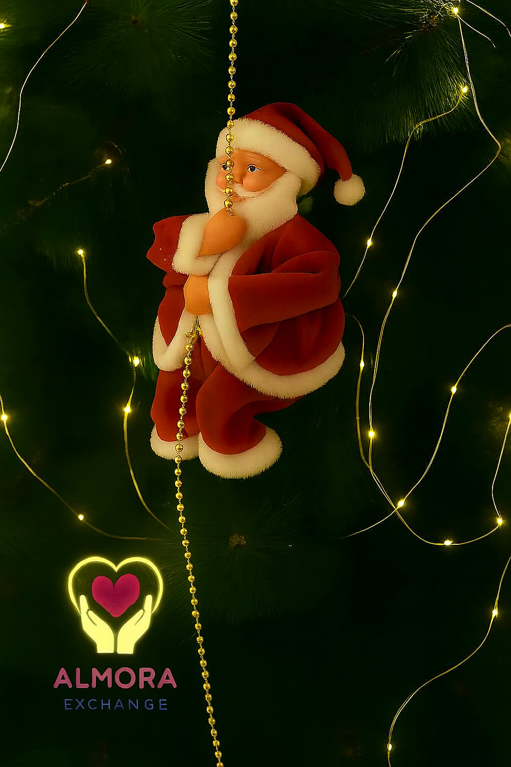 Delightful Electric Climbing Santa Claus Ornament – Perfect Holiday Decoration for Kids and Festive Displays