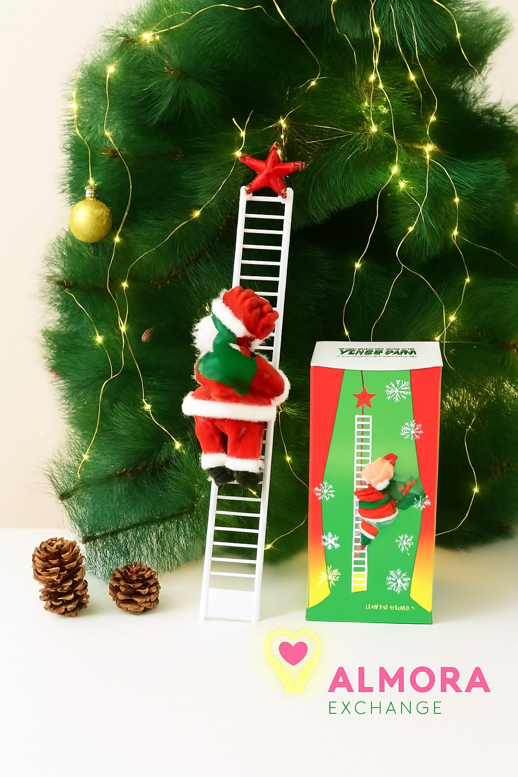 Delightful Electric Climbing Santa Claus Ornament – Perfect Holiday Decoration for Kids and Festive Displays