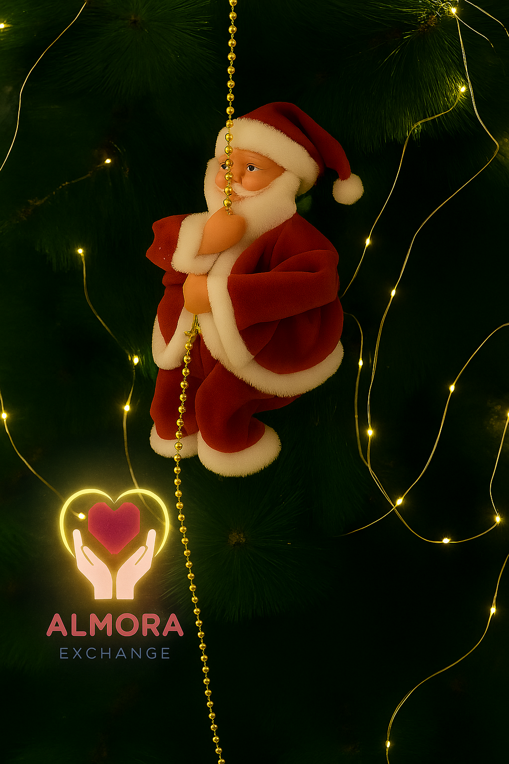 Delightful Electric Climbing Santa Claus Ornament – Perfect Holiday Decoration for Kids and Festive Displays