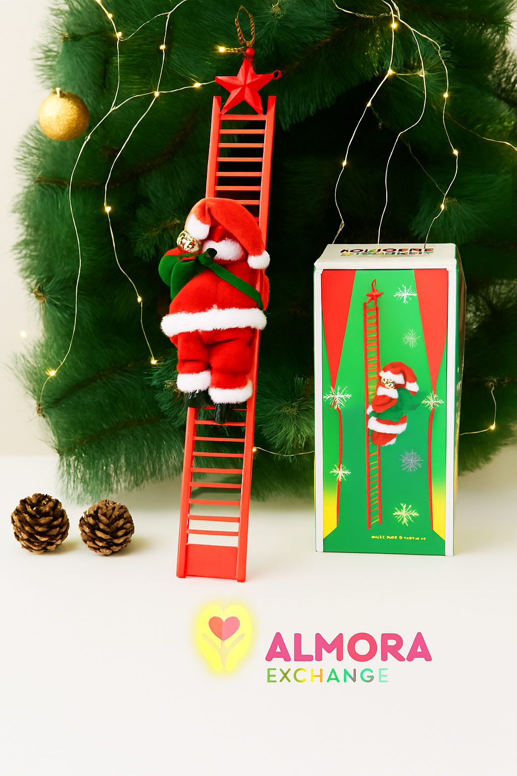 Delightful Electric Climbing Santa Claus Ornament – Perfect Holiday Decoration for Kids and Festive Displays