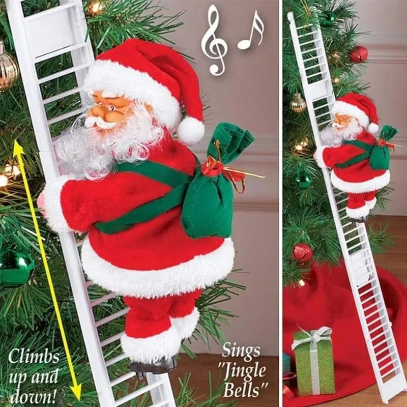 Delightful Electric Climbing Santa Claus Ornament – Perfect Holiday Decoration for Kids and Festive Displays