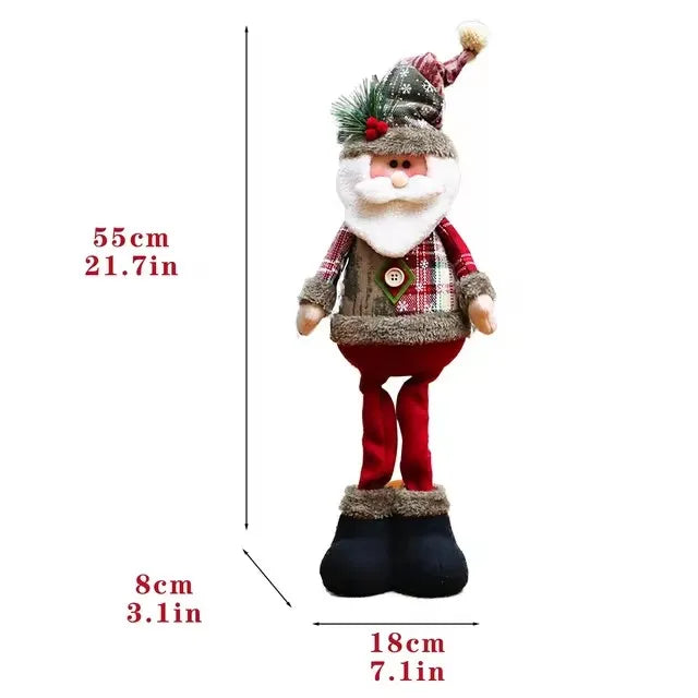 18" Christmas Doll Set: Santa, Elk, Snowman