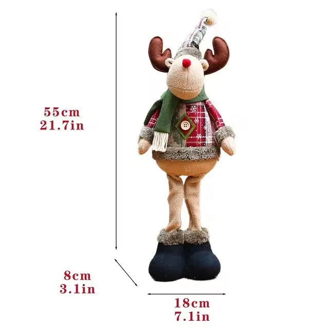 18" Christmas Doll Set: Santa, Elk, Snowman