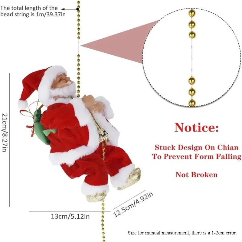 Delightful Electric Climbing Santa Claus Ornament – Perfect Holiday Decoration for Kids and Festive Displays