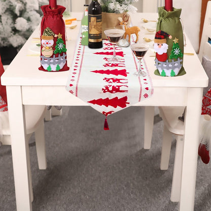 Holiday Elk Snowman Table Runner