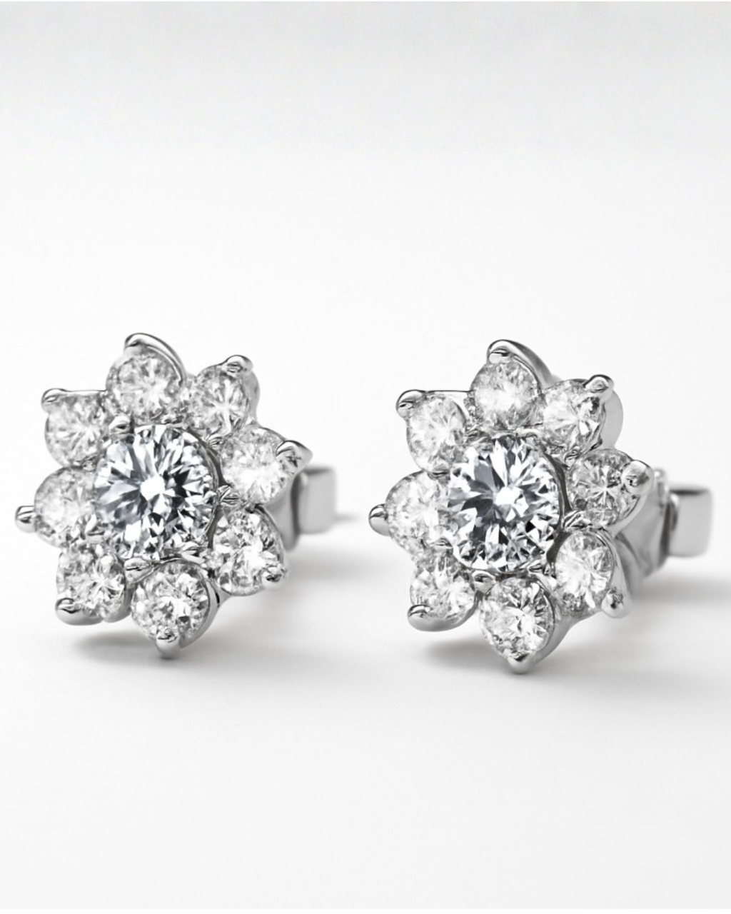 Silver Flower Studs