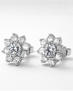 Silver Flower Studs