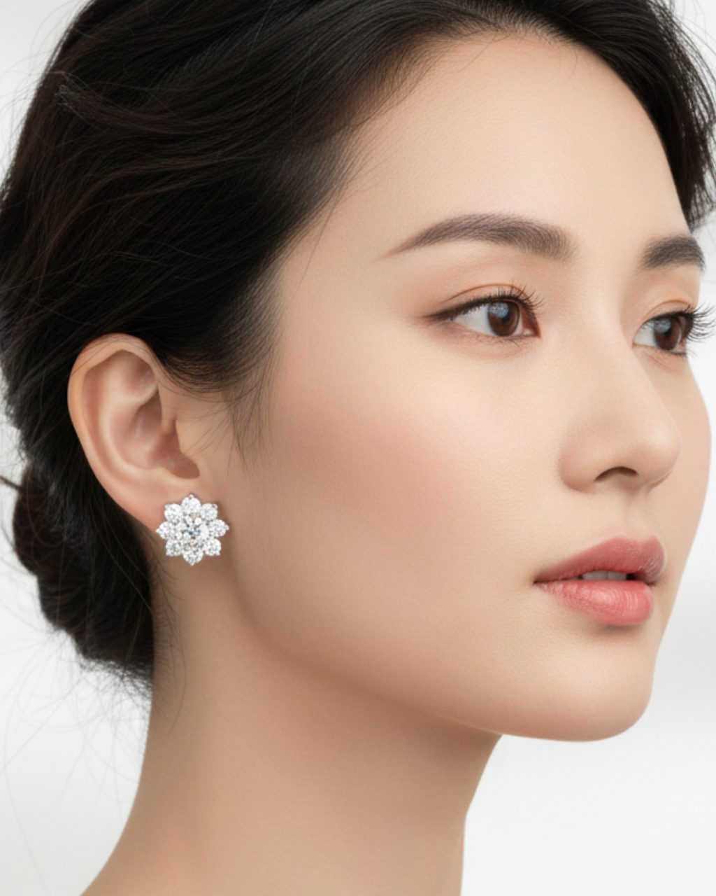 Silver Flower Studs