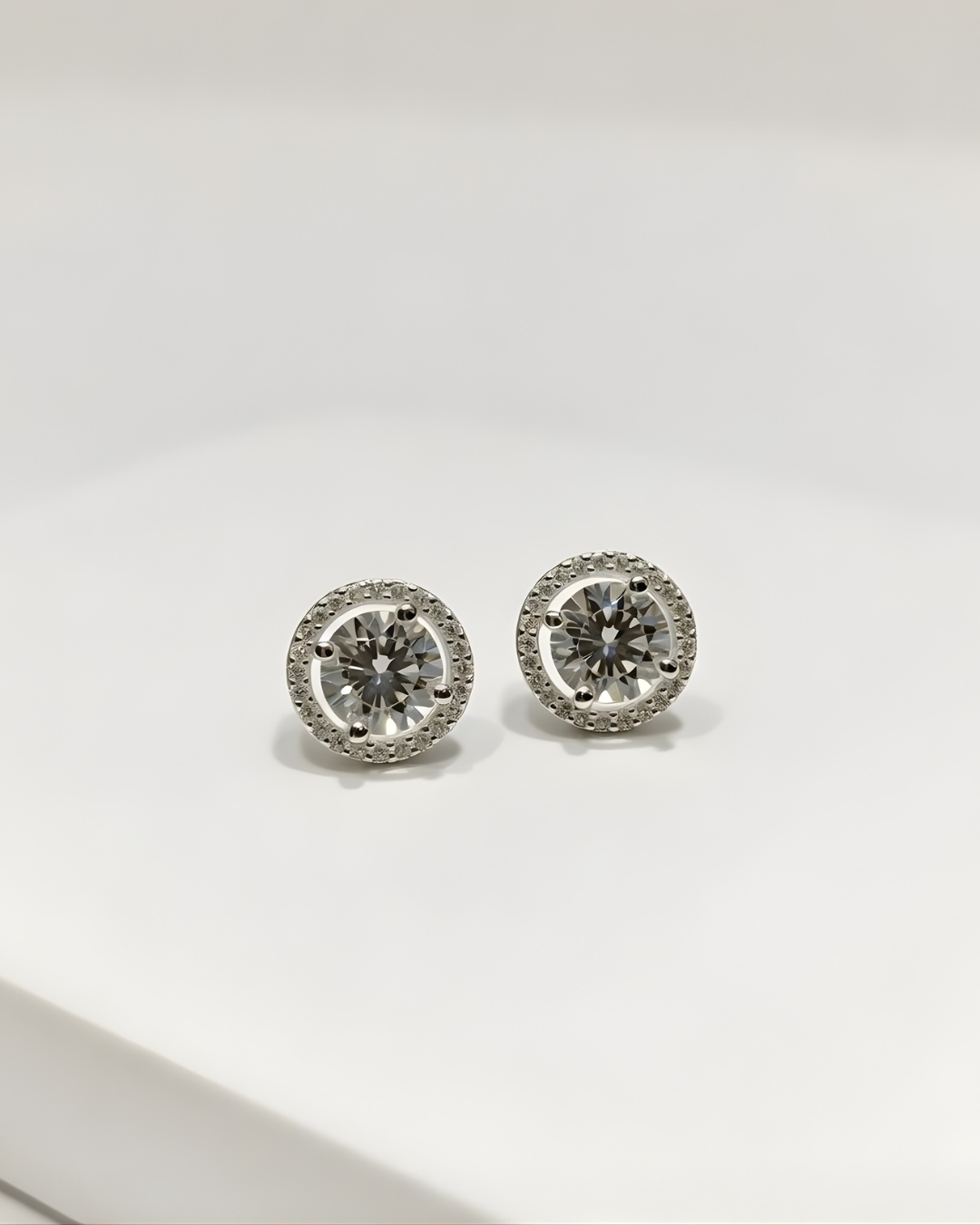 Pure Moissanite Round earrings