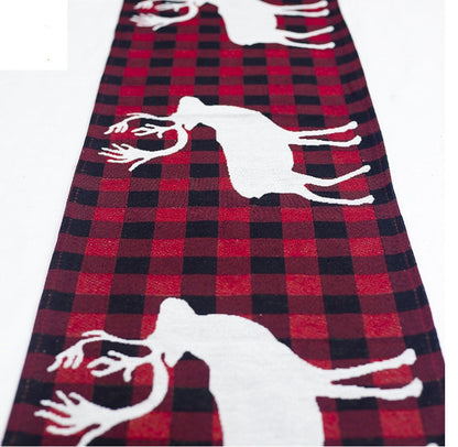 Holiday Elk Snowman Table Runner