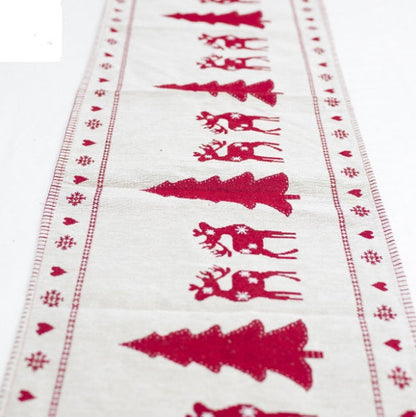 Holiday Elk Snowman Table Runner