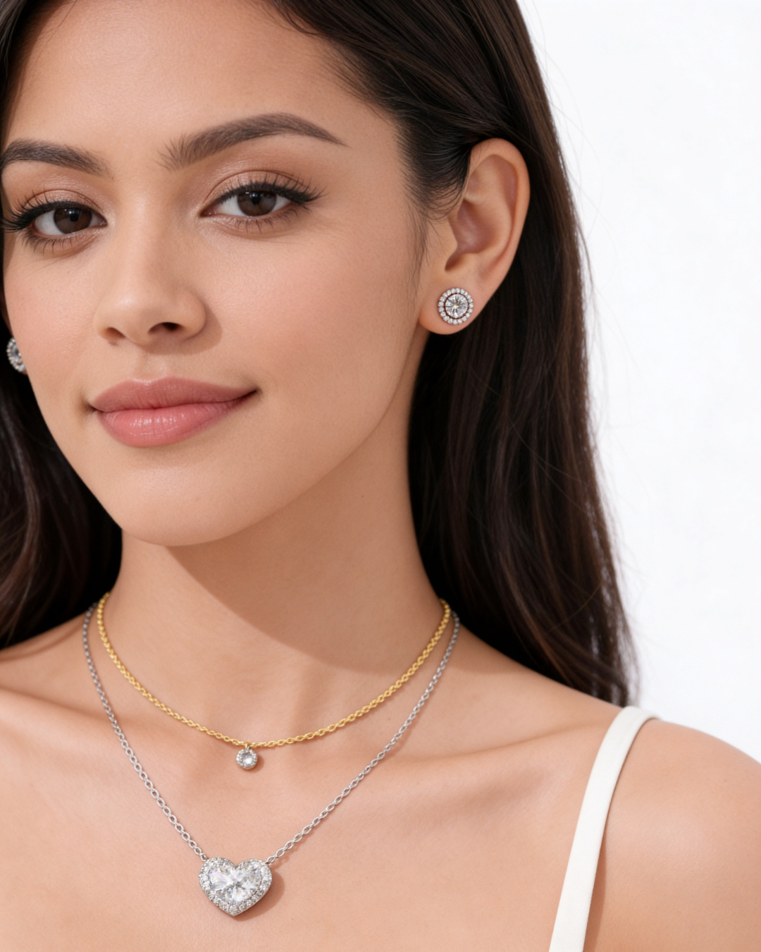 Pure Moissanite Round earrings