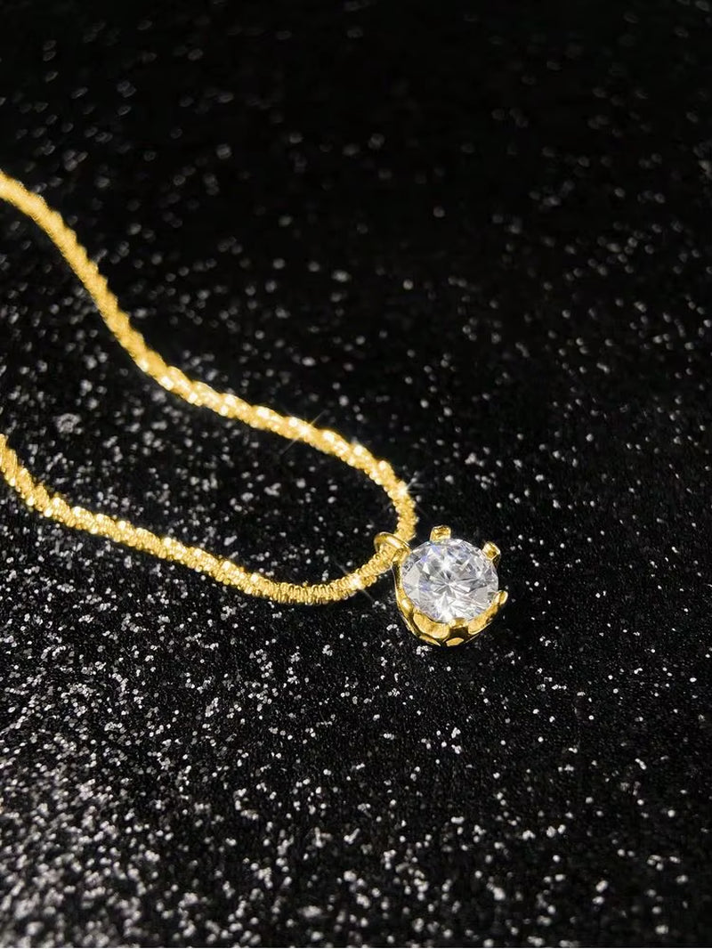 925 Sterling Silver Fashion Simplicity Classic Zircon Sparkling Necklace for Women Anniversary Party High Quality Fine Jewelry