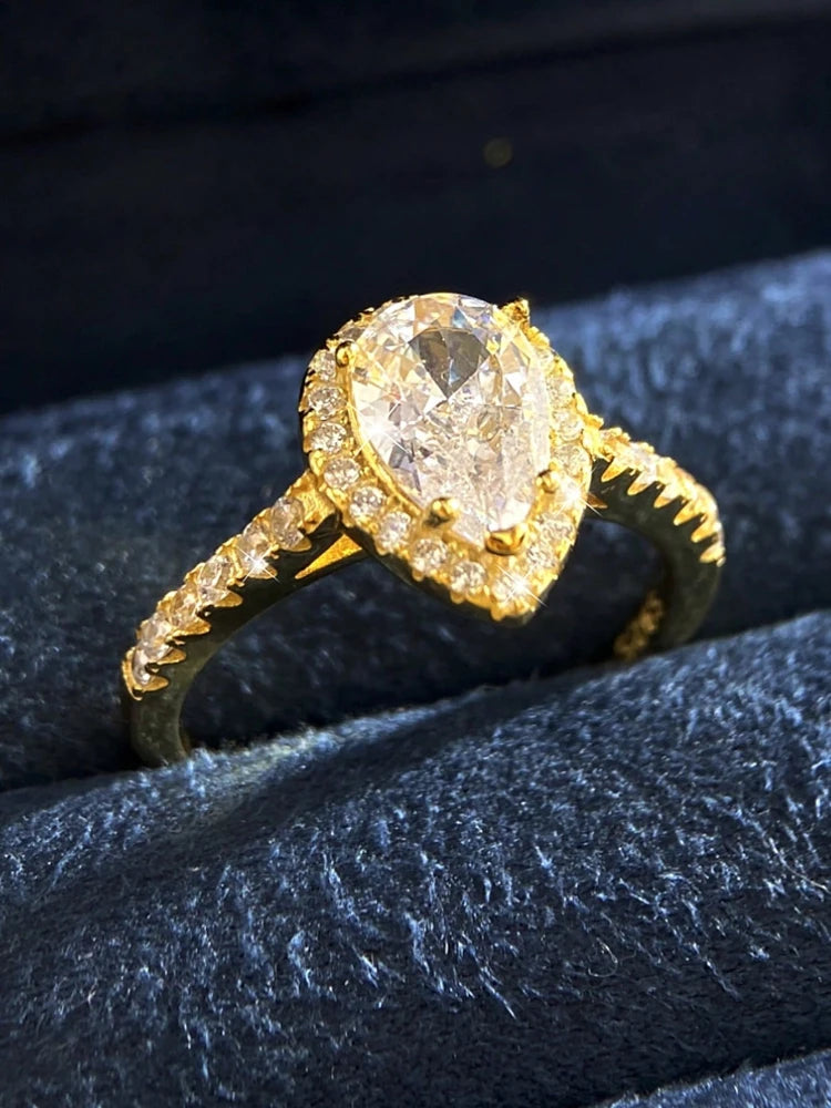 925 Sterling Silver Simplicity Classic Fashion Waterdrop Ring for Women Engagement Wedding Luxury High Quality Fine Jewelry