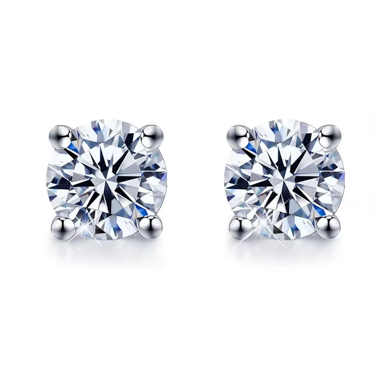 Elevate Your Elegance with S925 Sterling Silver Moissanite Diamond Stud Earrings – Perfect for Engagements and Weddings!