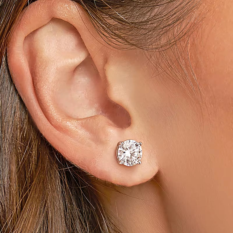 Elevate Your Elegance with S925 Sterling Silver Moissanite Diamond Stud Earrings – Perfect for Engagements and Weddings!